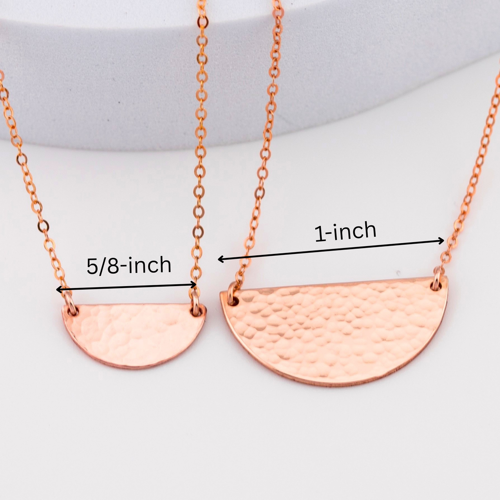 Personalized Tiny Half Moon Necklace, 5/8-inch