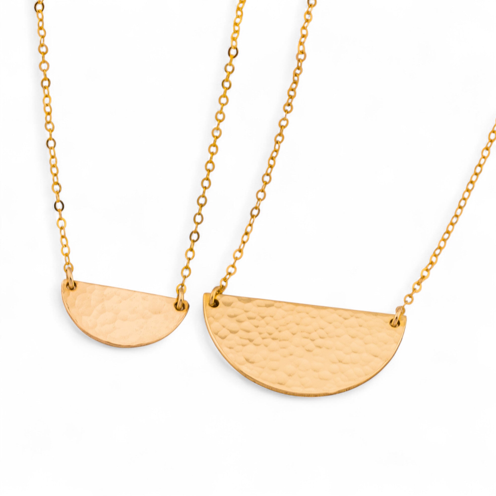 Tiny Half Moon Necklace, 5/8" Pendant