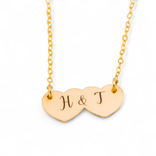 Personalized Double Heart Necklace