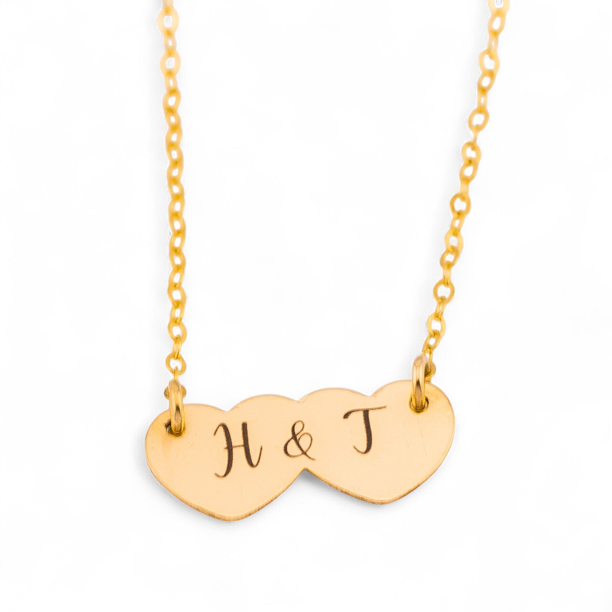 Personalized Double Heart Necklace