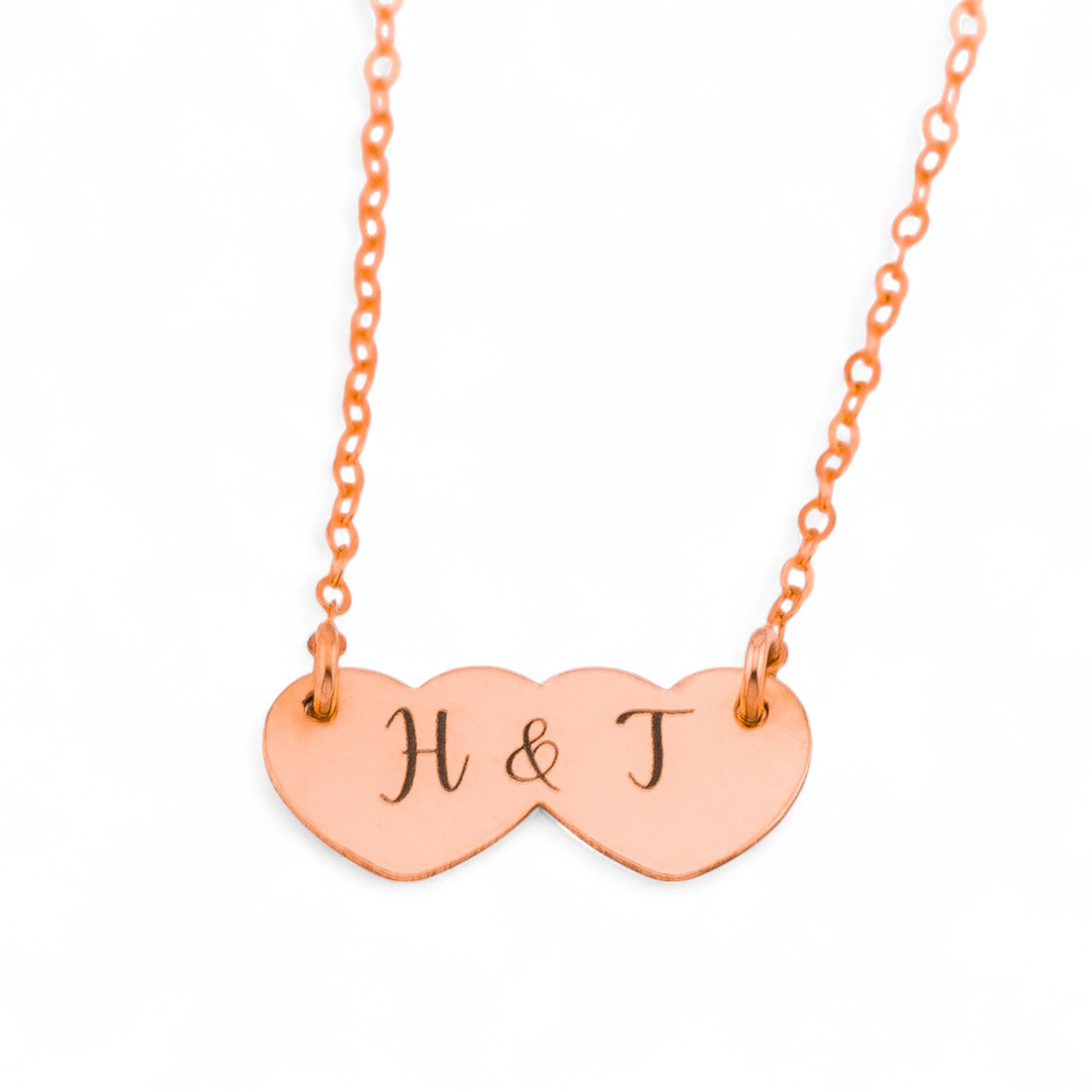 Personalized Double Heart Necklace