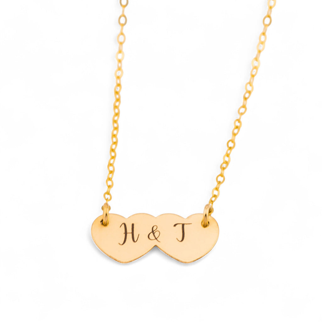 Personalized Double Heart Necklace