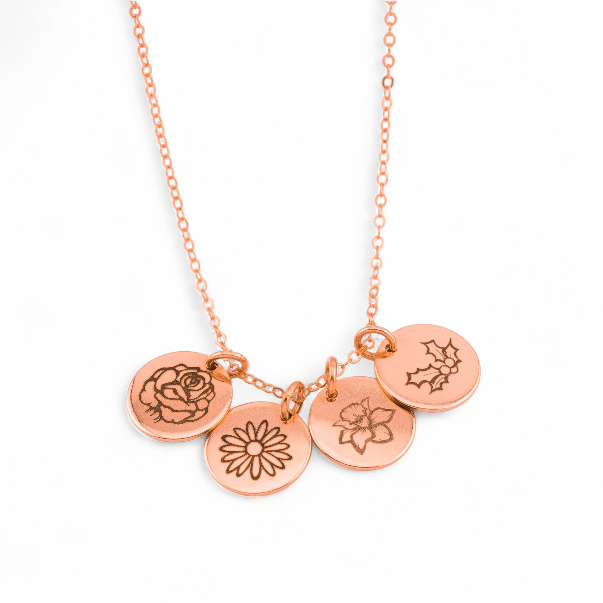 Birth Month Flower Necklace - 7/16"-inch Disc