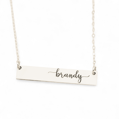 Personalized Nameplate Bar Necklace, 1.25-inch Bar