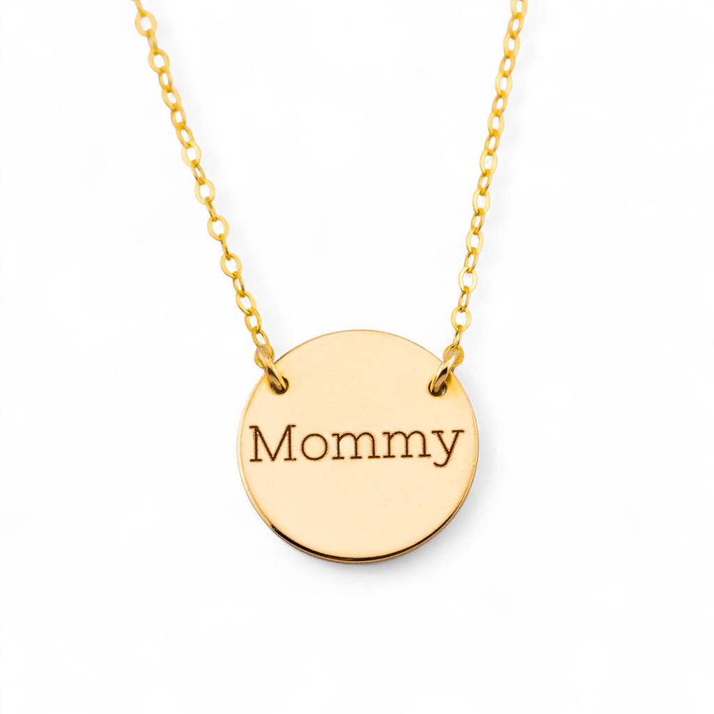 Customized Name Necklace, 5/8" Disc