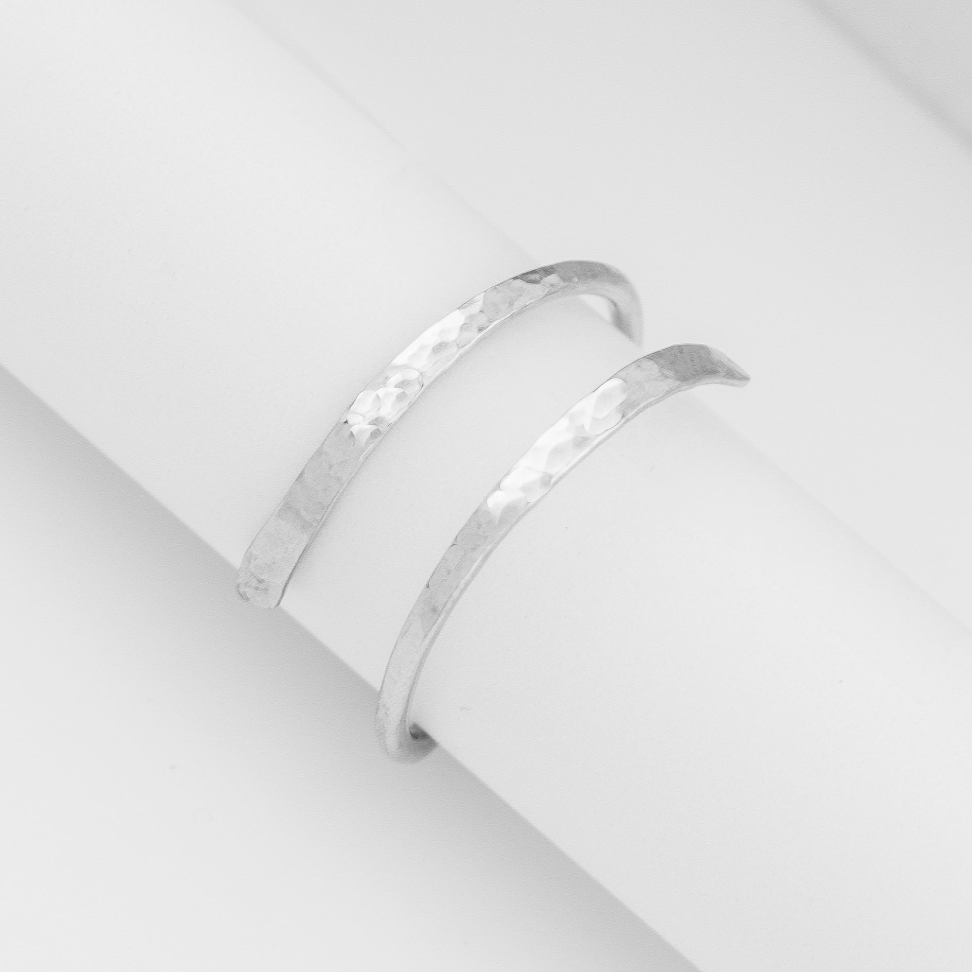Hammered Bypass Wrap Ring, 2-lines