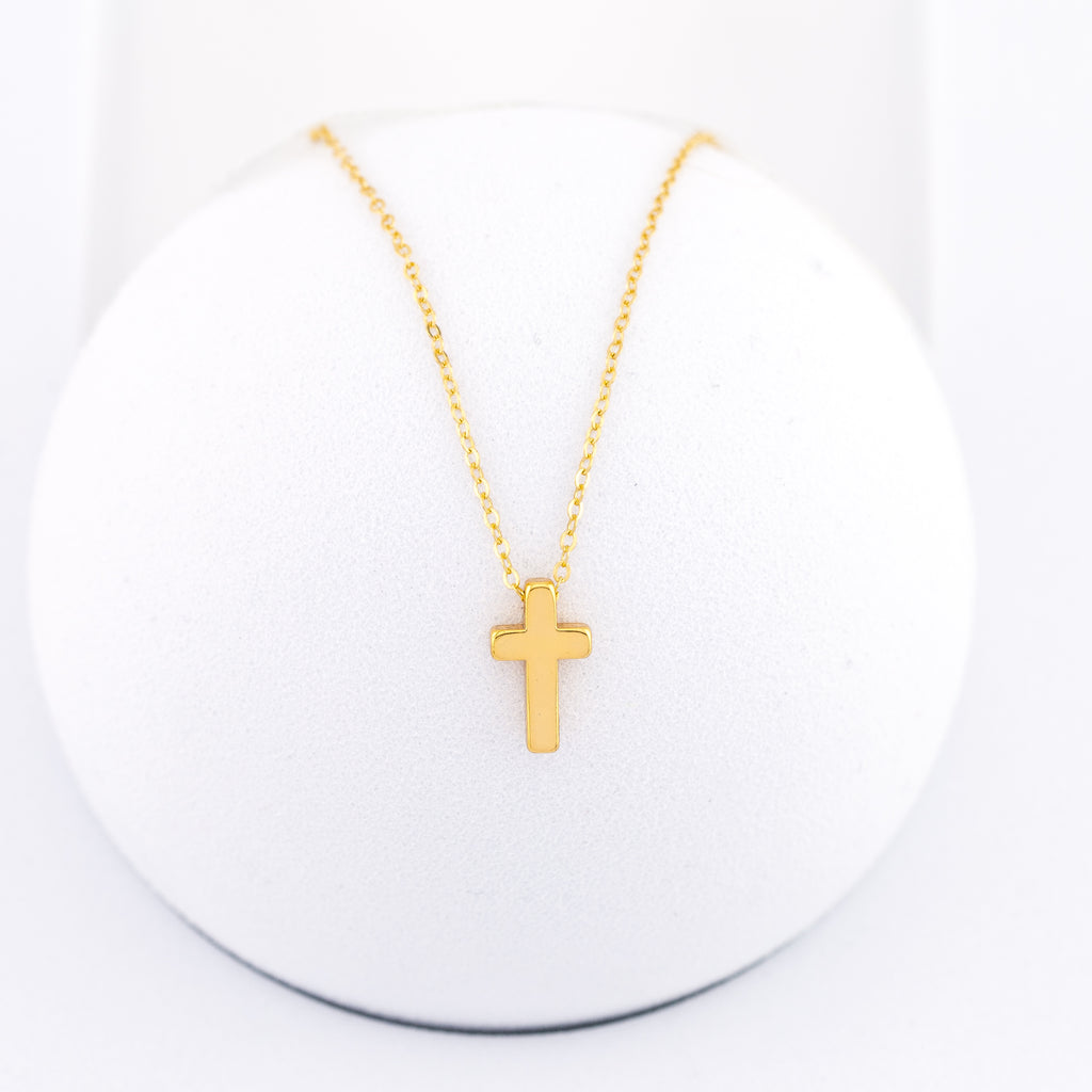 Minimal Tiny Sliding Cross Necklace