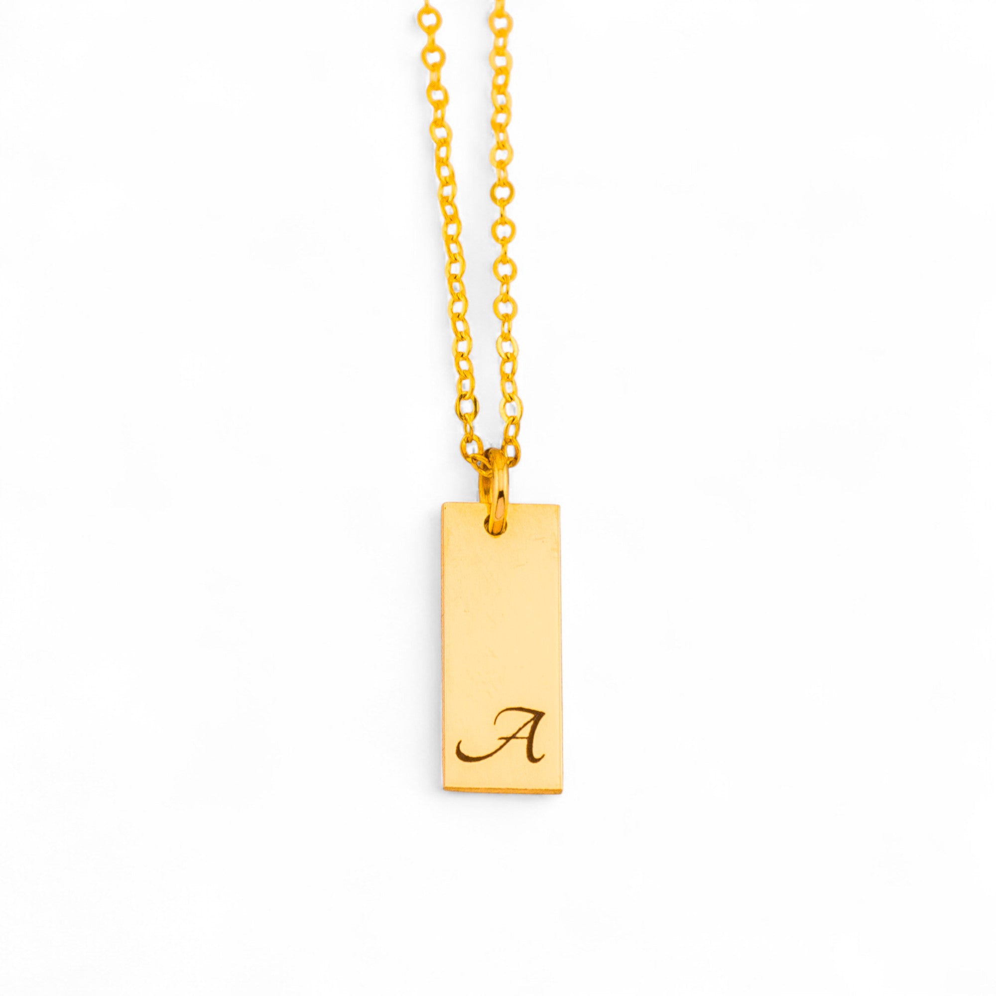 Vertical 1 Name Tag Necklace, 5/8" Bar