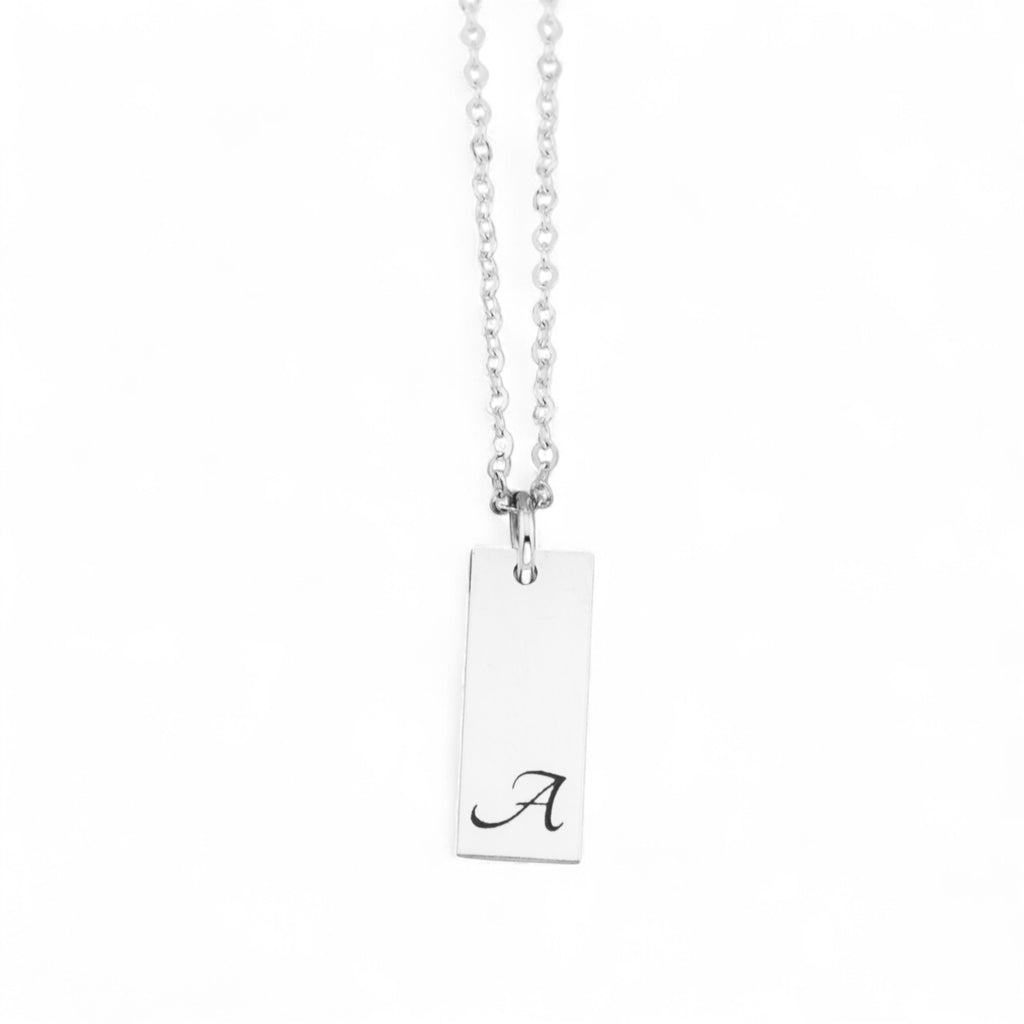 Vertical 1 Name Tag Necklace, 5/8" Bar