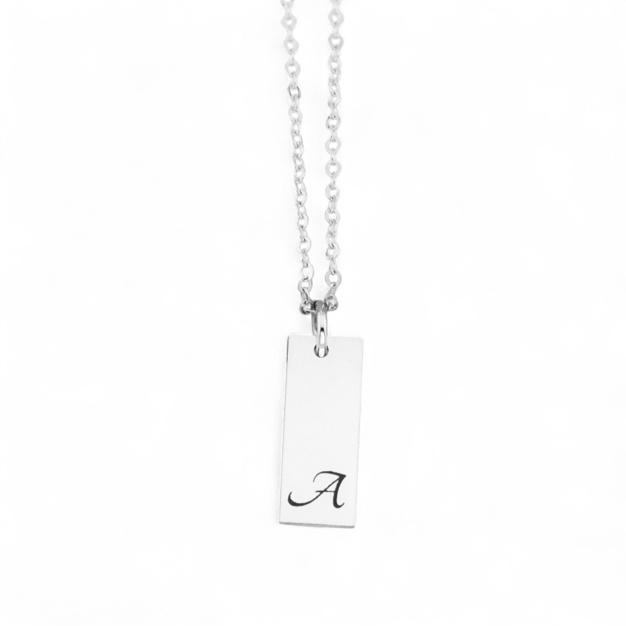 Vertical 1 Name Tag Necklace, 5/8" Bar
