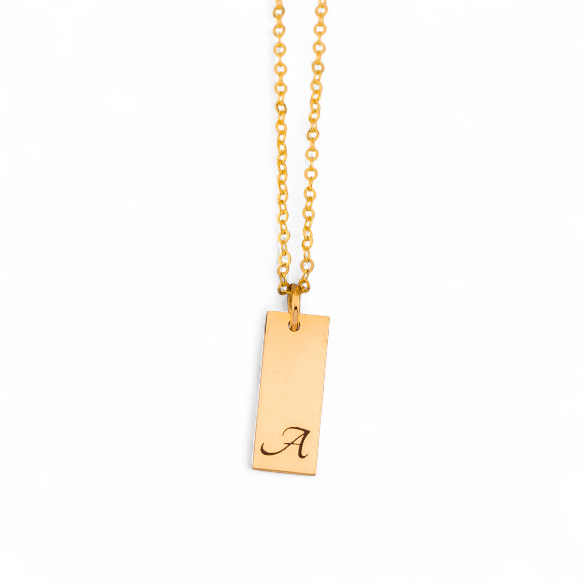 Vertical 1 Name Tag Necklace, 5/8" Bar