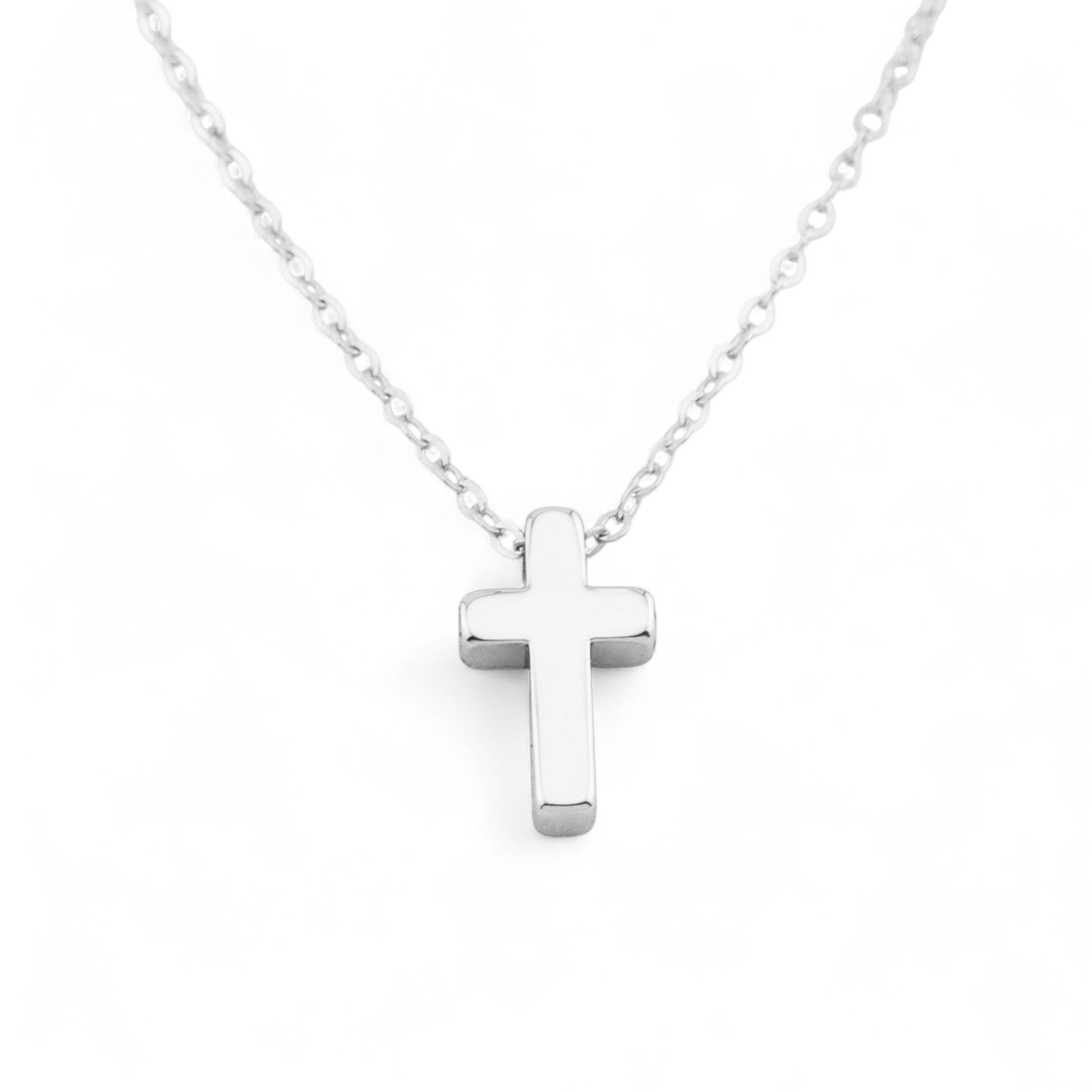 Minimal Tiny Sliding Cross Necklace | Hotmixcold | Tiny Silver