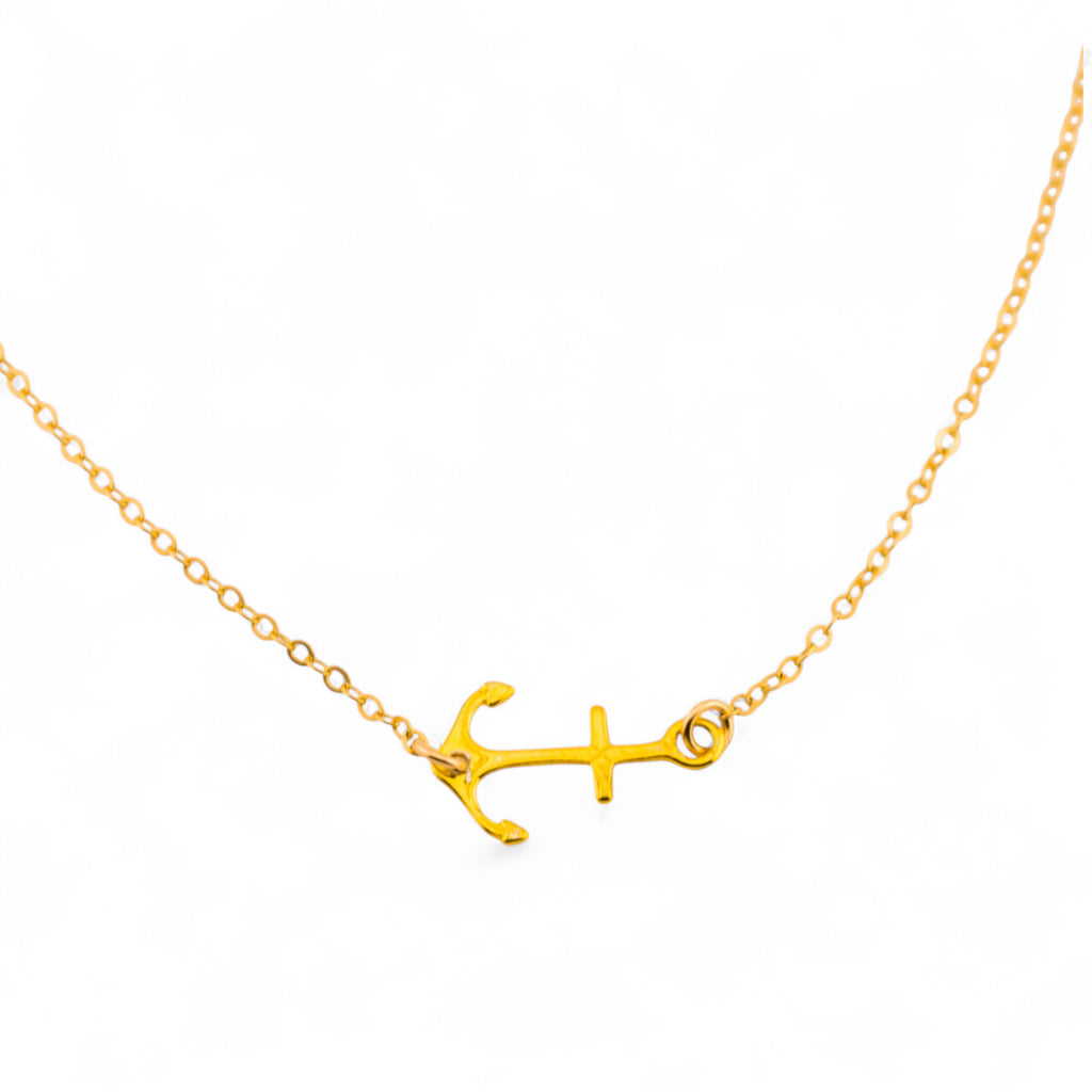 Small Sideways Anchor Necklace