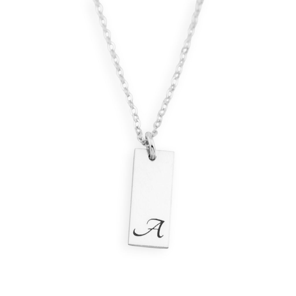 Vertical 1 Name Tag Necklace, 5/8" Bar