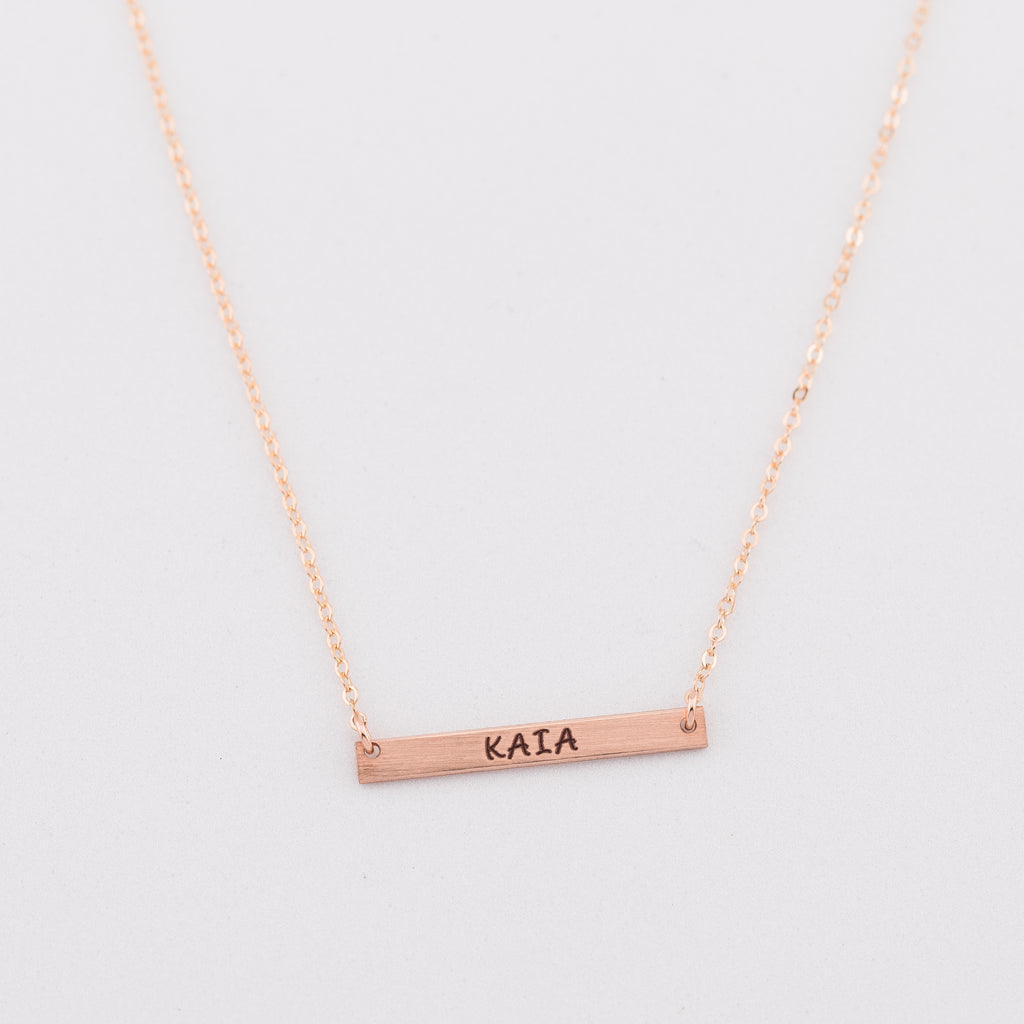 Skinny Short Bar Necklace, 1" Bar