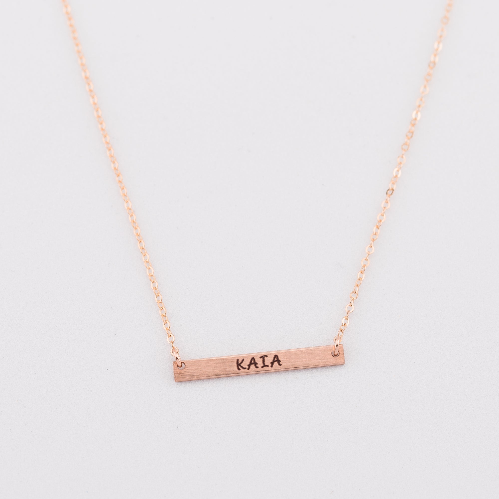 Skinny Short Bar Necklace, 1" Bar