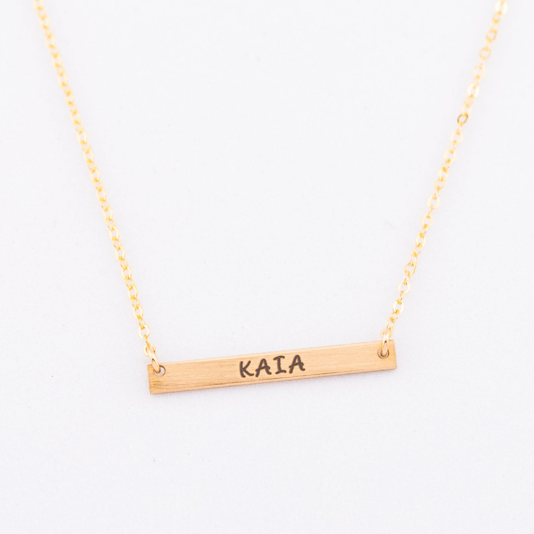 Skinny Short Bar Necklace, 1" Bar