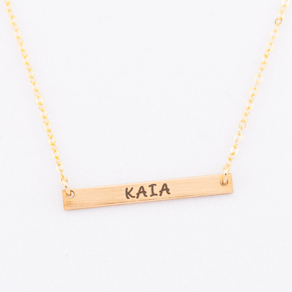 Skinny Short Bar Necklace, 1" Bar