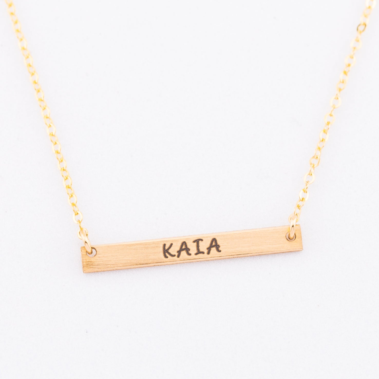 Skinny Short Bar Necklace, 1" Bar