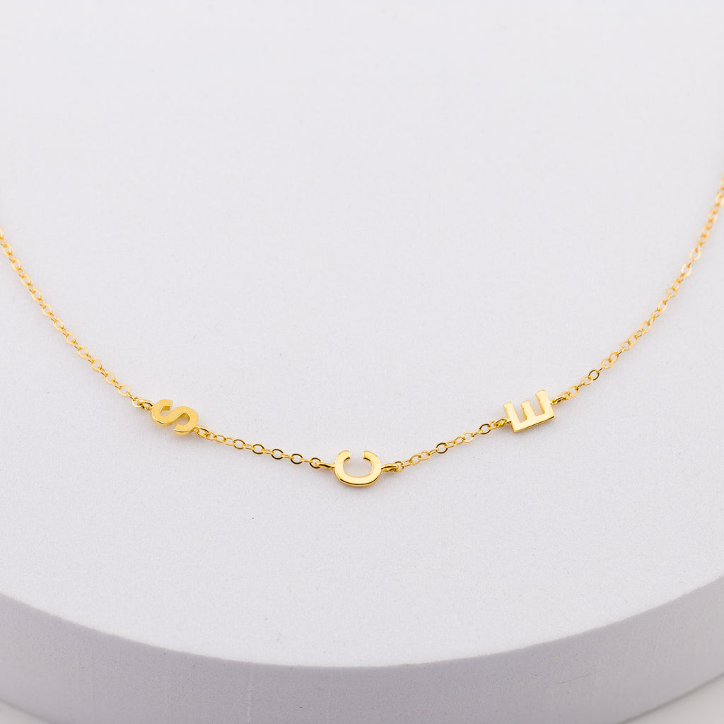 Sideways Initial Necklace