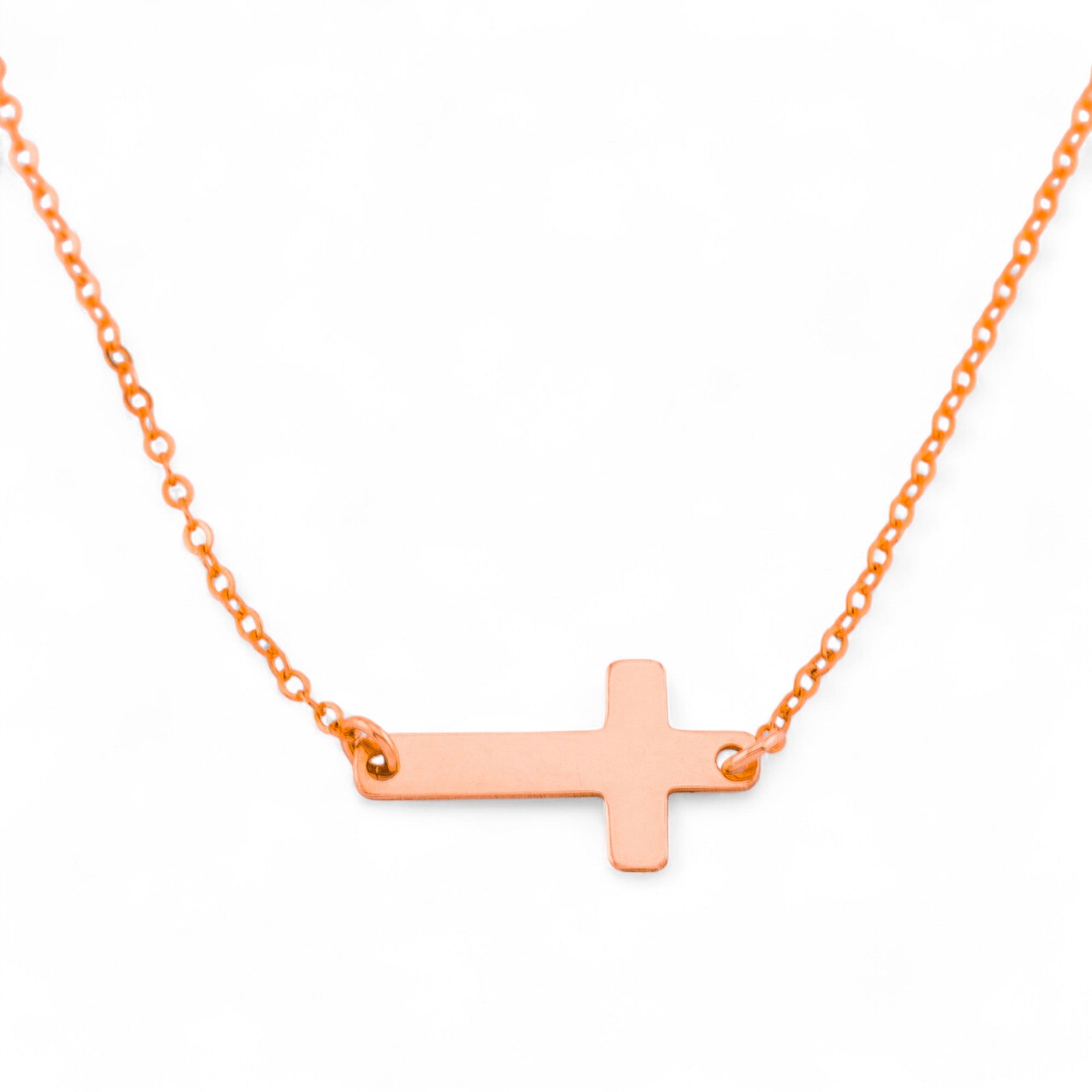 Sideways Cross Pendant Necklace