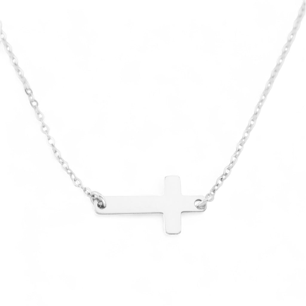 Sideways Cross Pendant Necklace