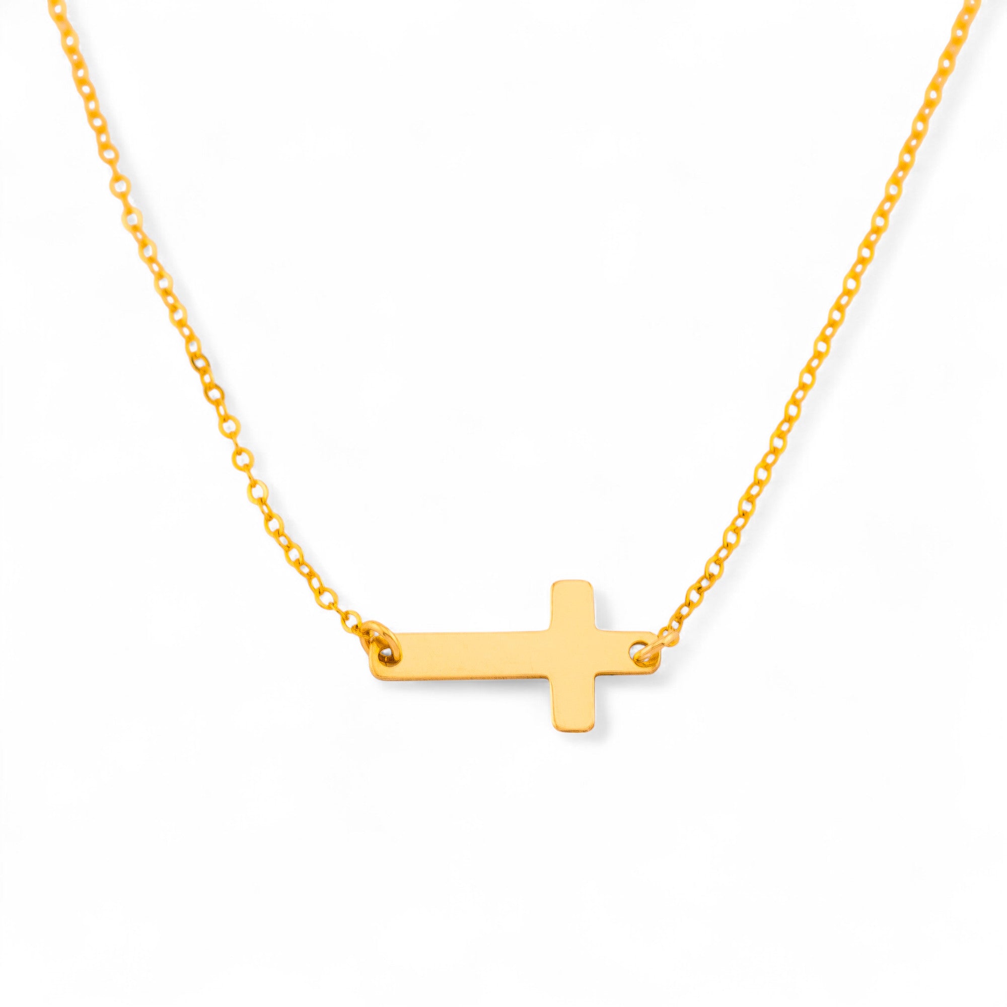 Sideways Cross Pendant Necklace