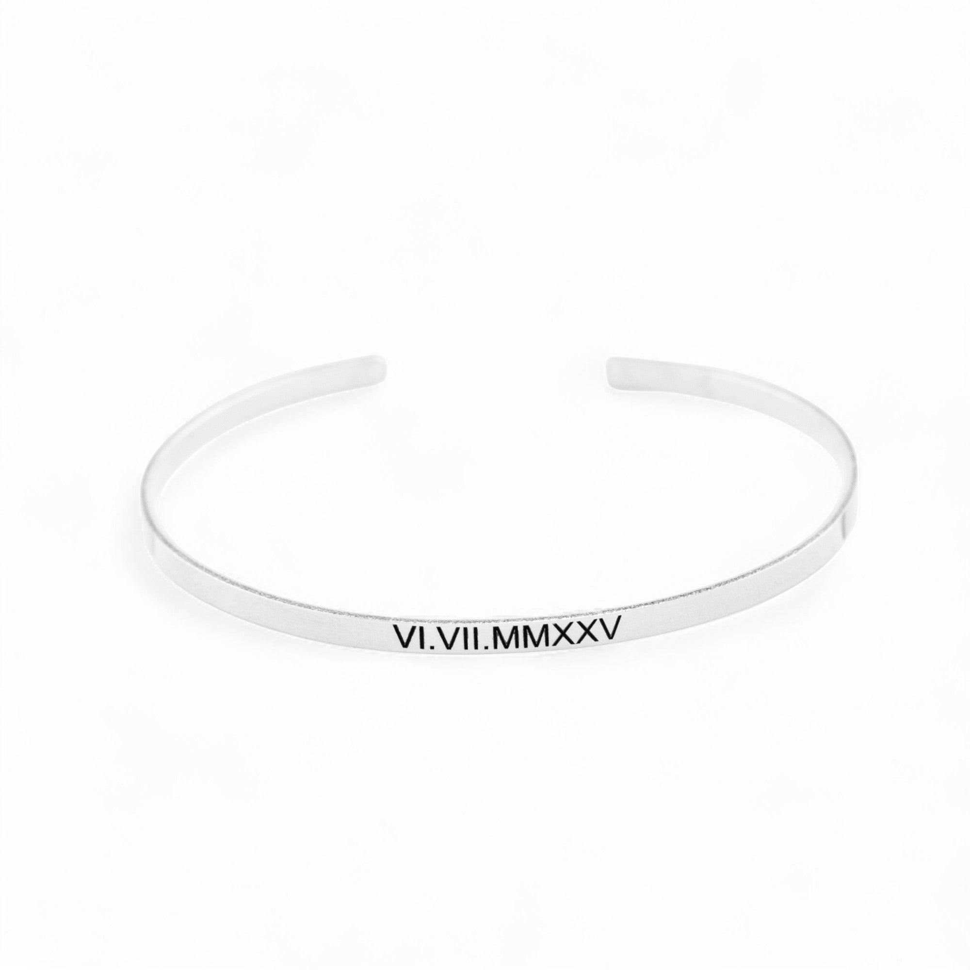 Personalized Skinny Cuff Bracelet, 3mm
