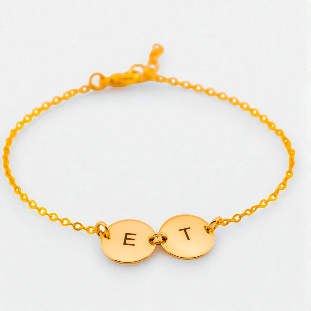 Personalized Initial  Disc Anklets, 7/16-inch Disc