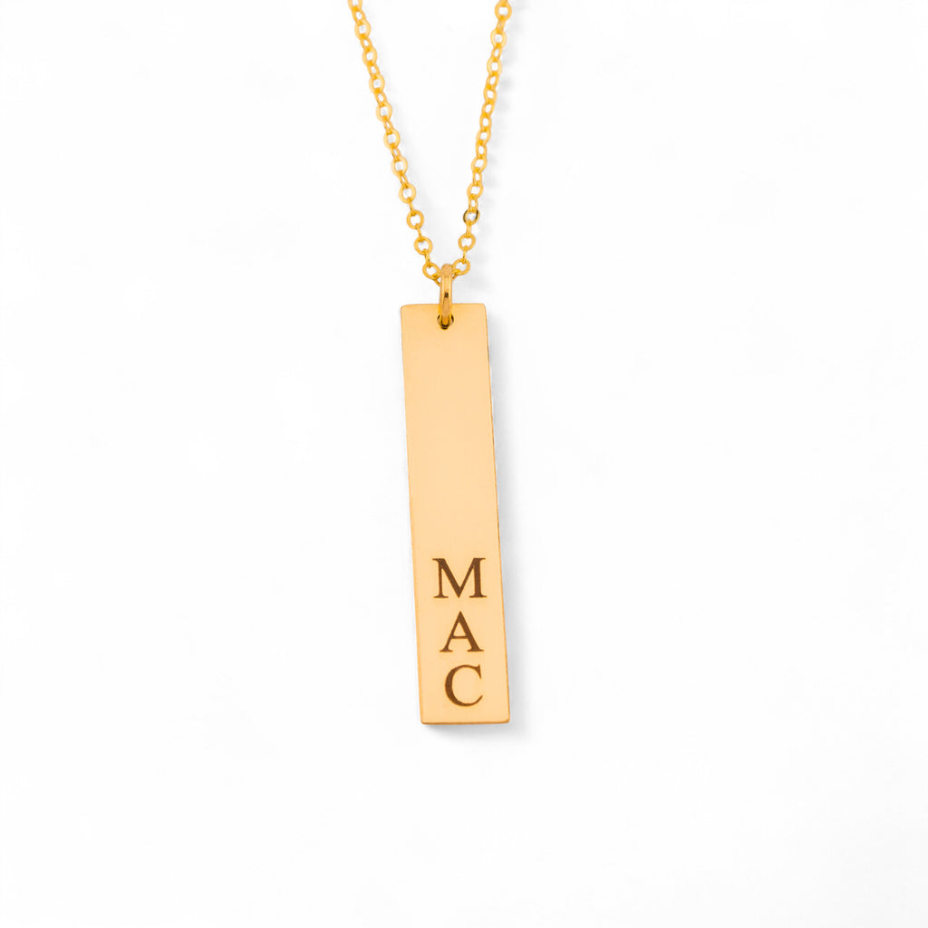 Multiple Vertical Nameplate Bars Necklace, 1.25-inch Bar