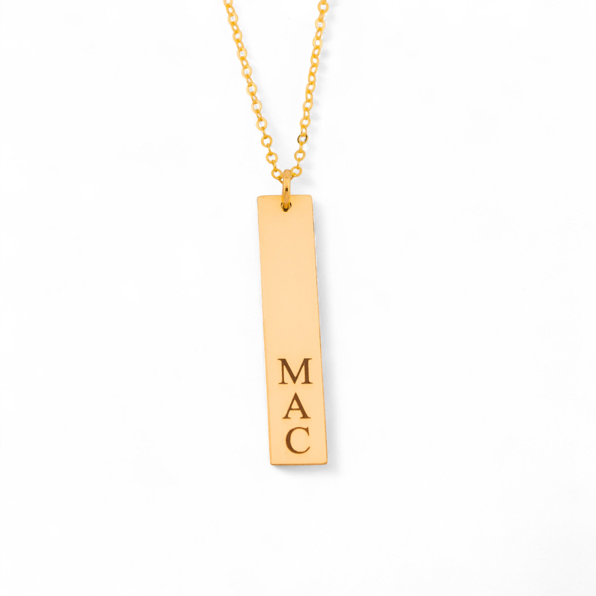 Multiple Vertical Nameplate Bars Necklace, 1.25-inch Bar