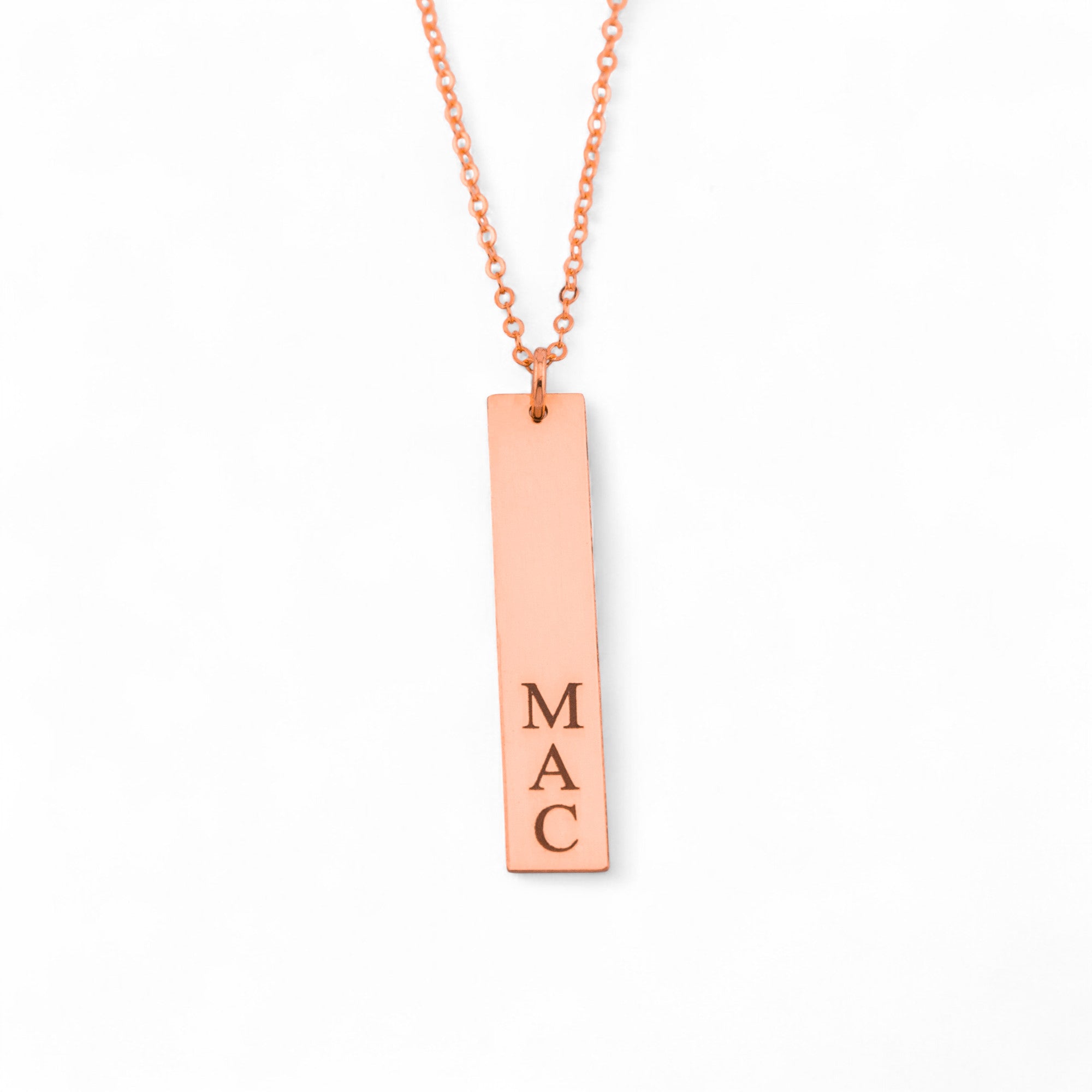 Multiple Vertical Nameplate Bars Necklace, 1.25-inch Bar