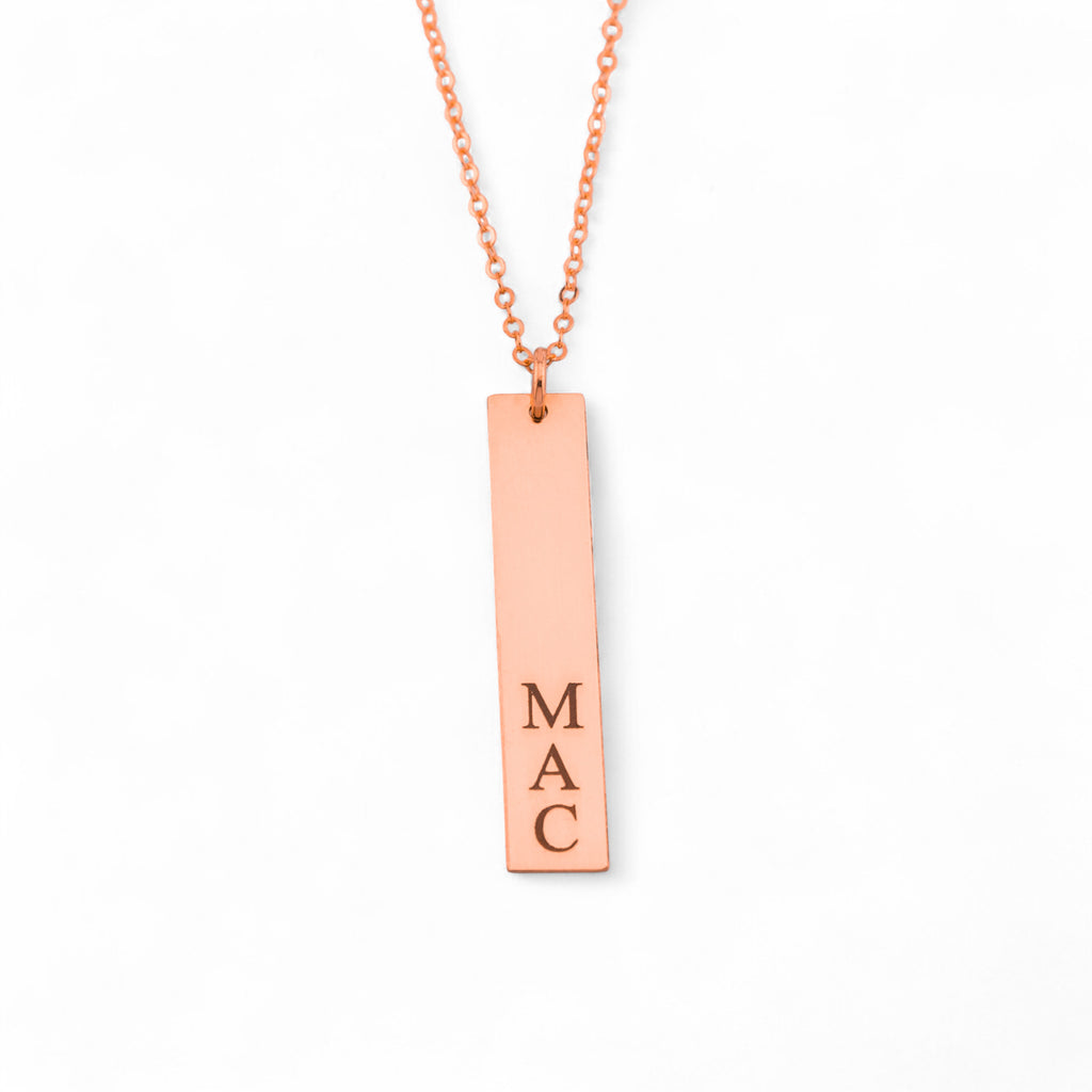 Multiple Vertical Nameplate Bars Necklace, 1.25-inch Bar