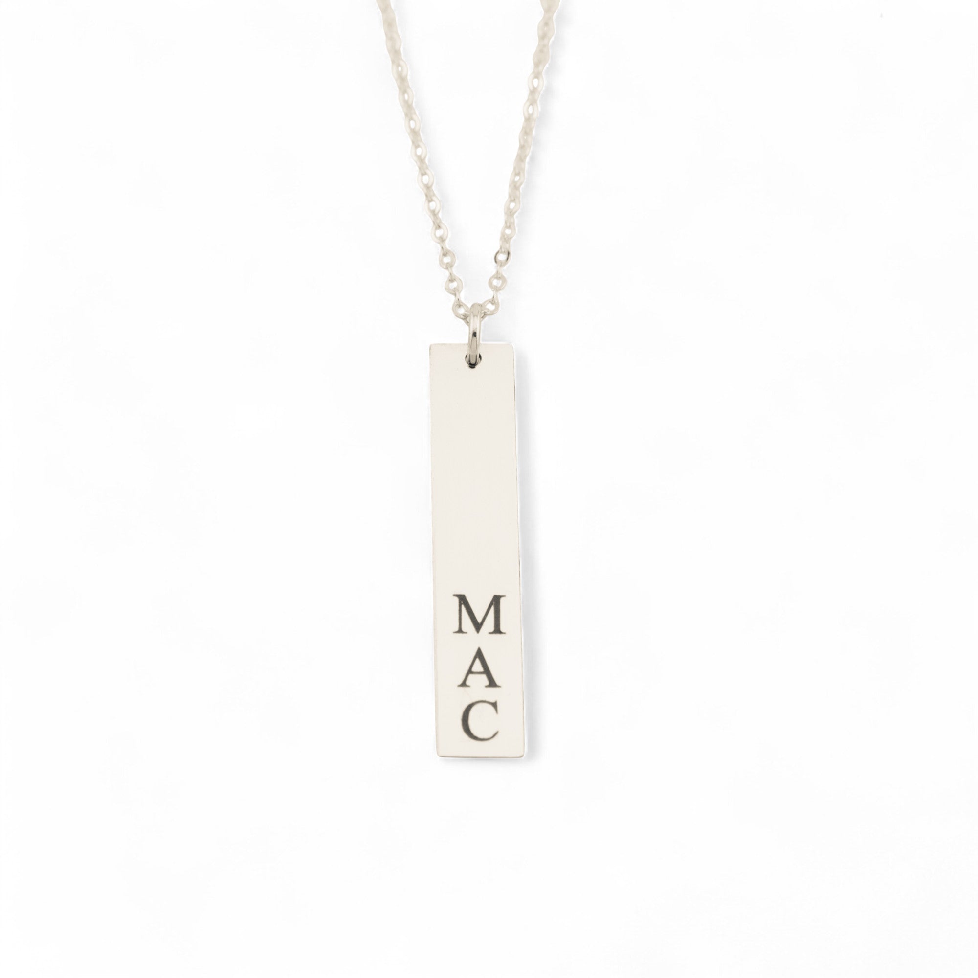Multiple Vertical Nameplate Bars Necklace, 1.25-inch Bar