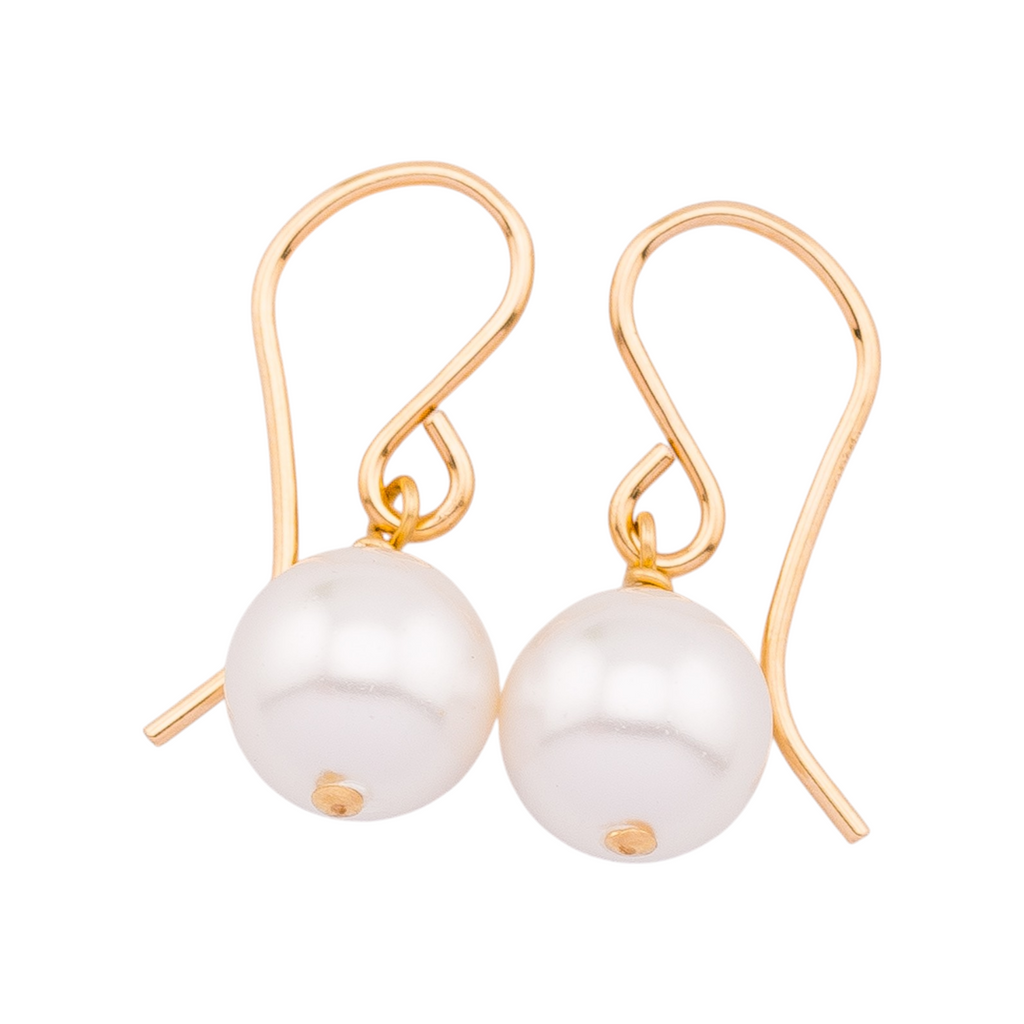 Simple Dangle Crystal Pearl Earrings