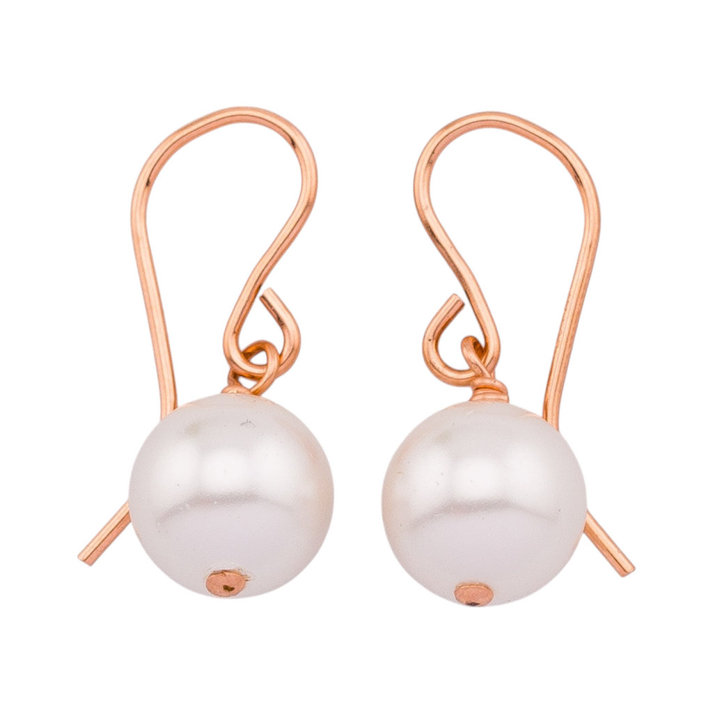 Simple Dangle Crystal Pearl Earrings