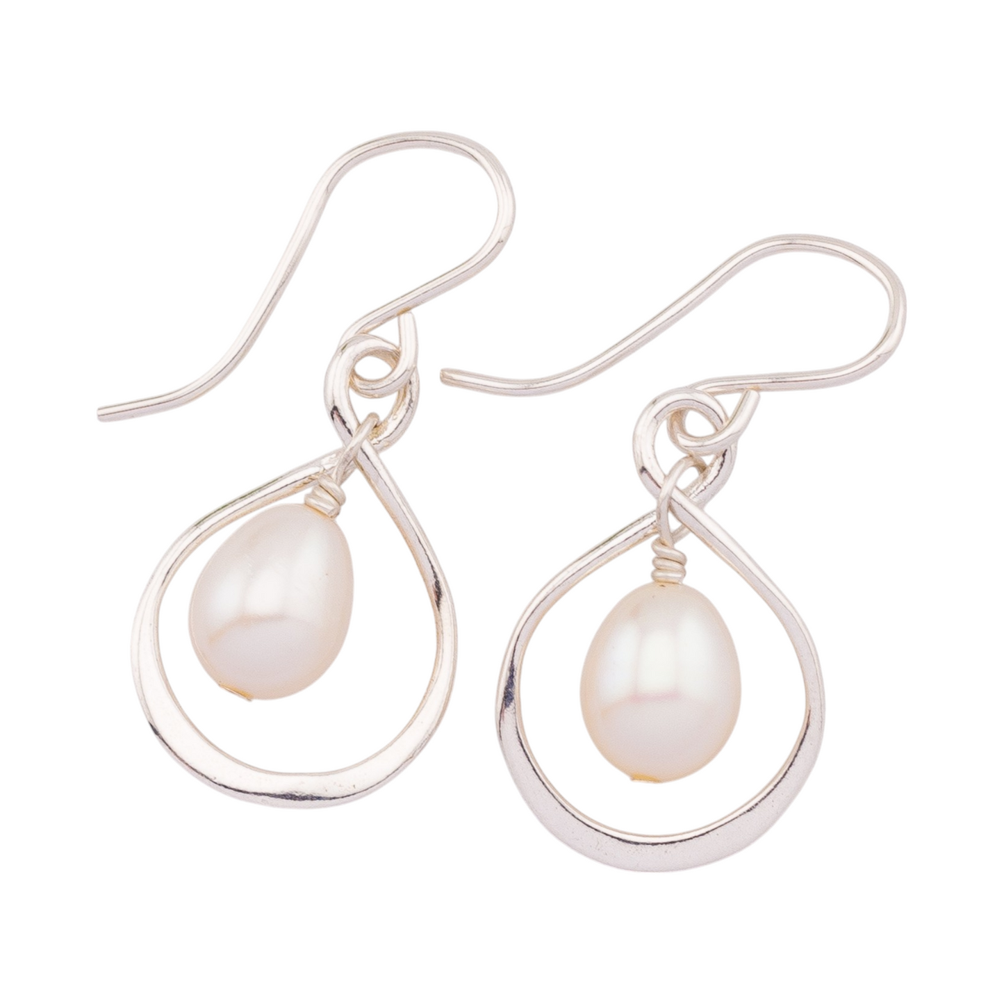 Dangle Teardrop Pearl on Infinity Earrings