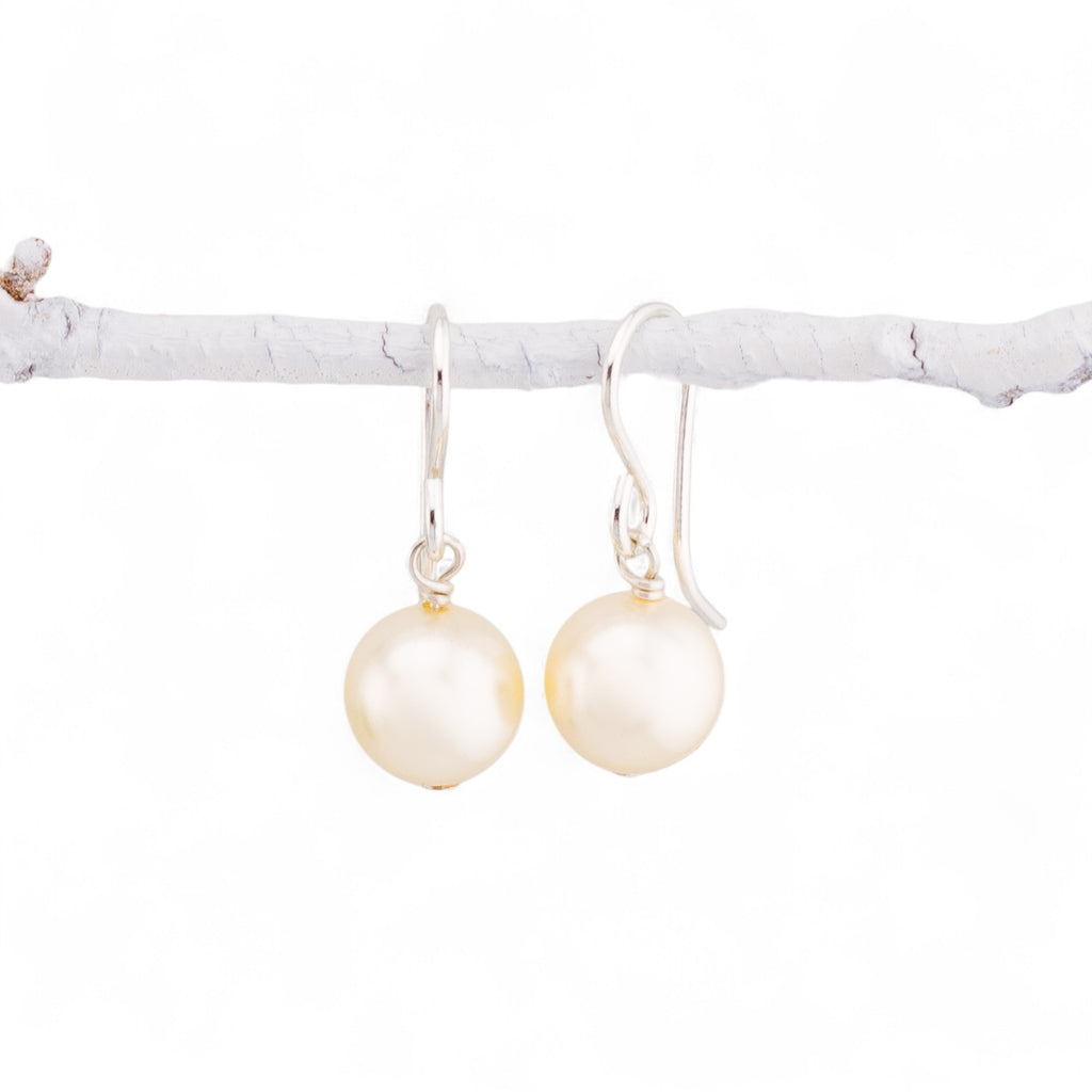 Simple Dangle Crystal Pearl Earrings