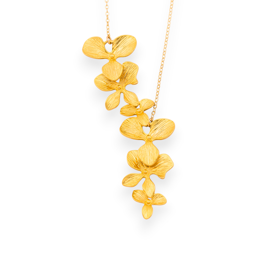 Double Trio Orchid Necklace