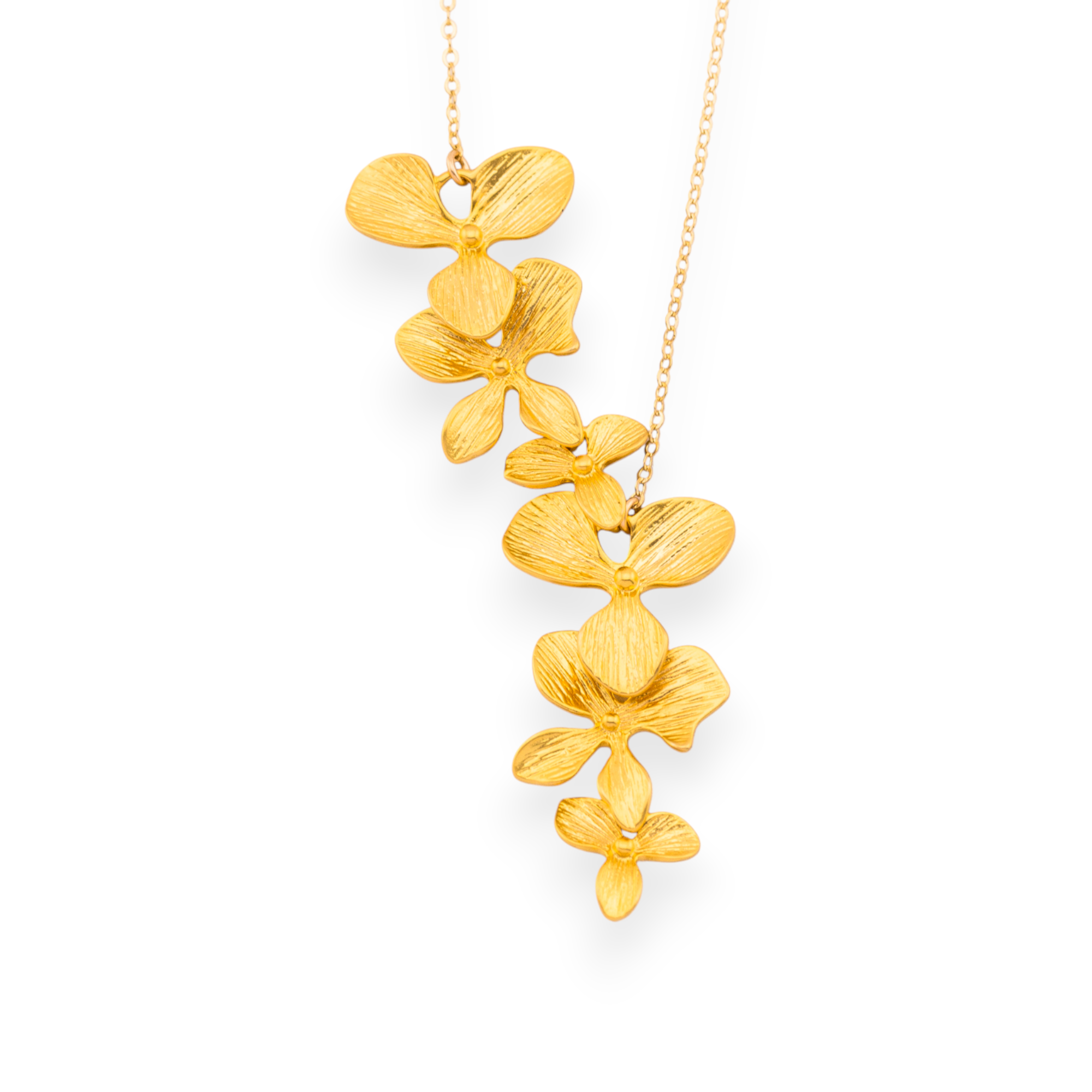 Double Trio Orchid Necklace