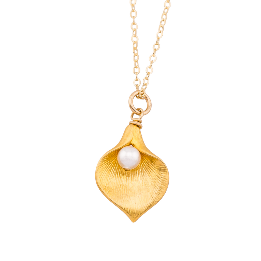 Custom Initial Calla Lilly Necklace