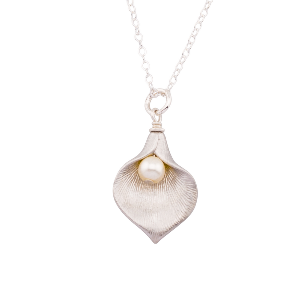 Custom Initial Calla Lilly Necklace