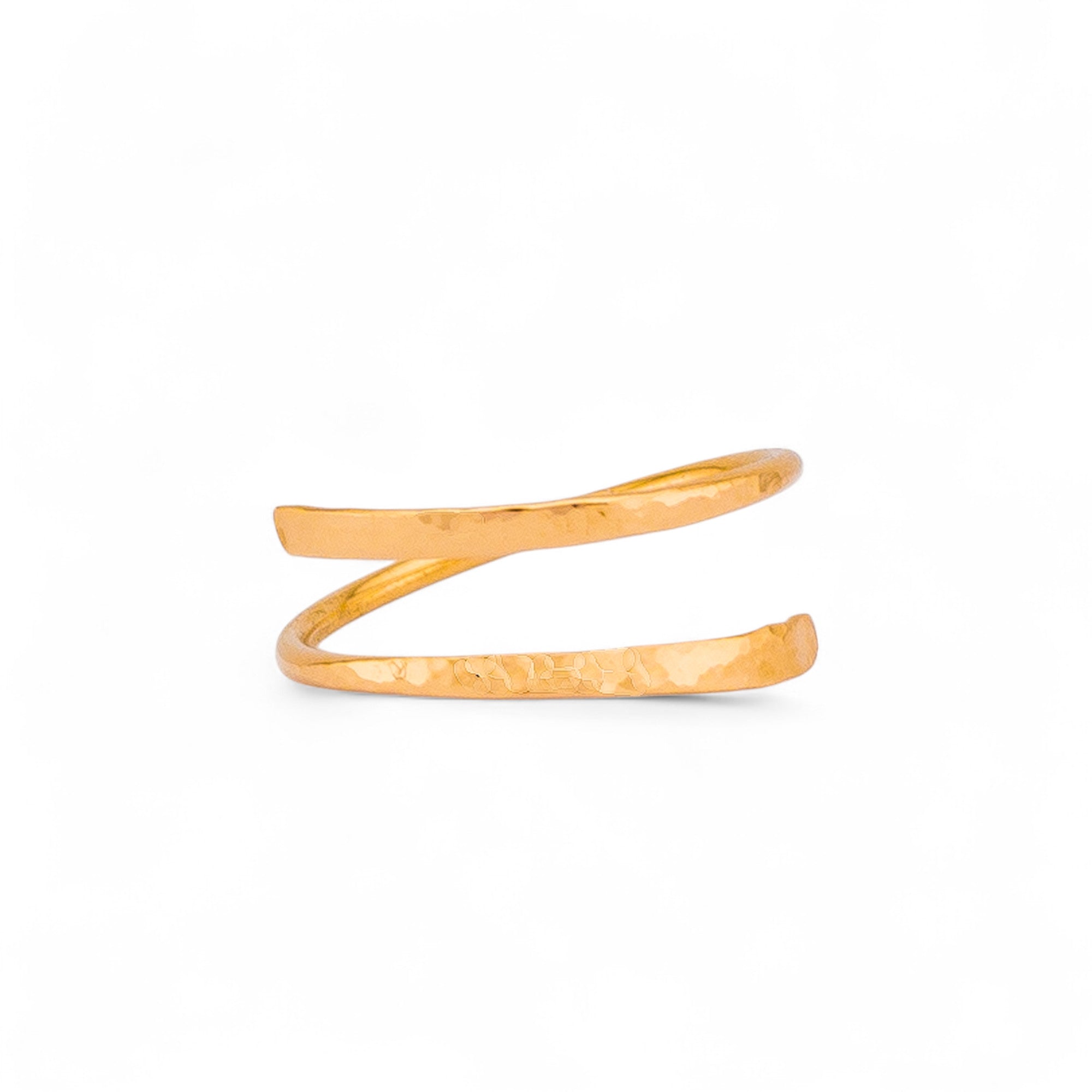 Hammered Bypass Wrap Ring, 2-lines