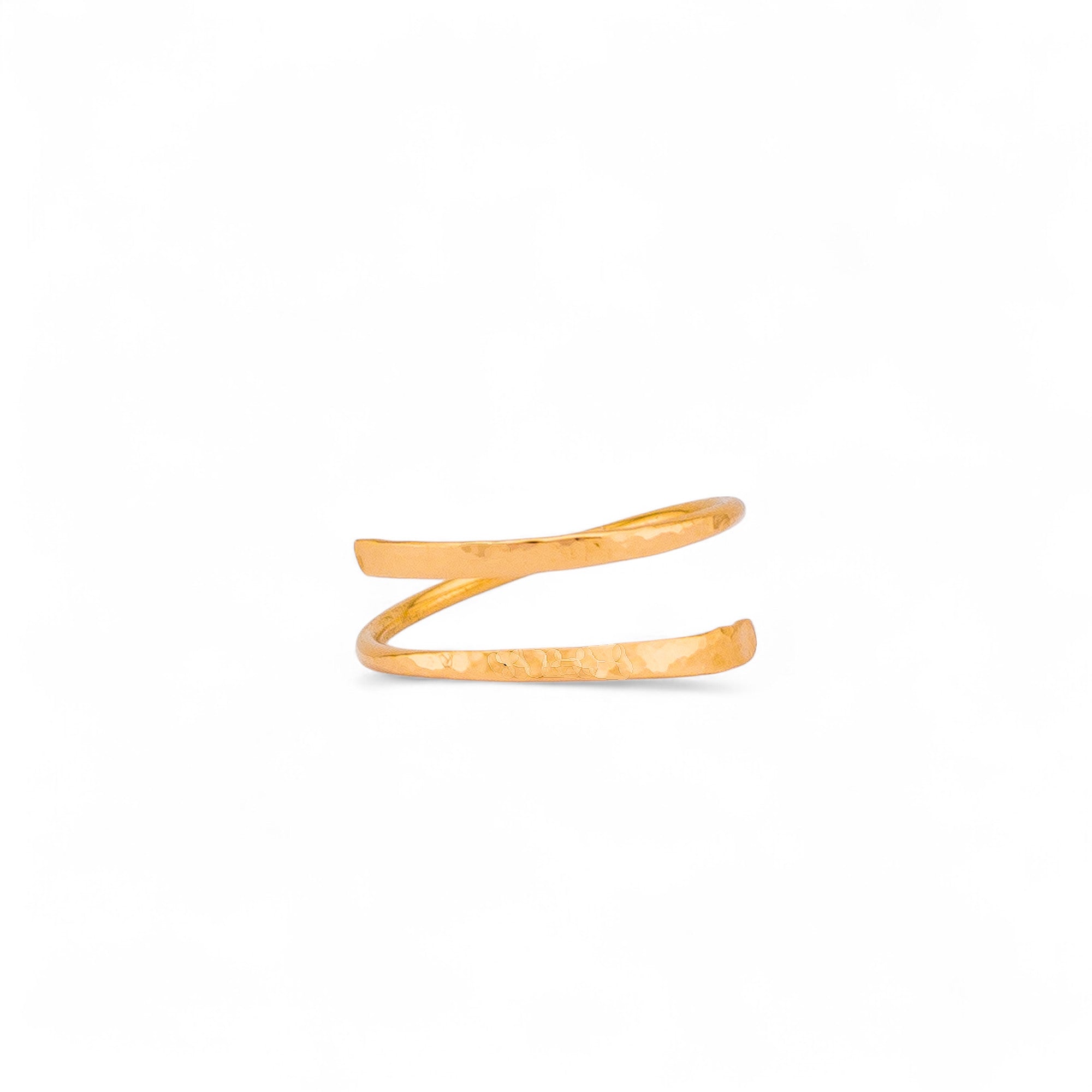 Hammered Bypass Wrap Ring, 2-lines