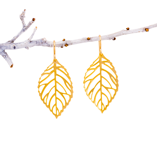 Dainty Dangle Leaf Earrings