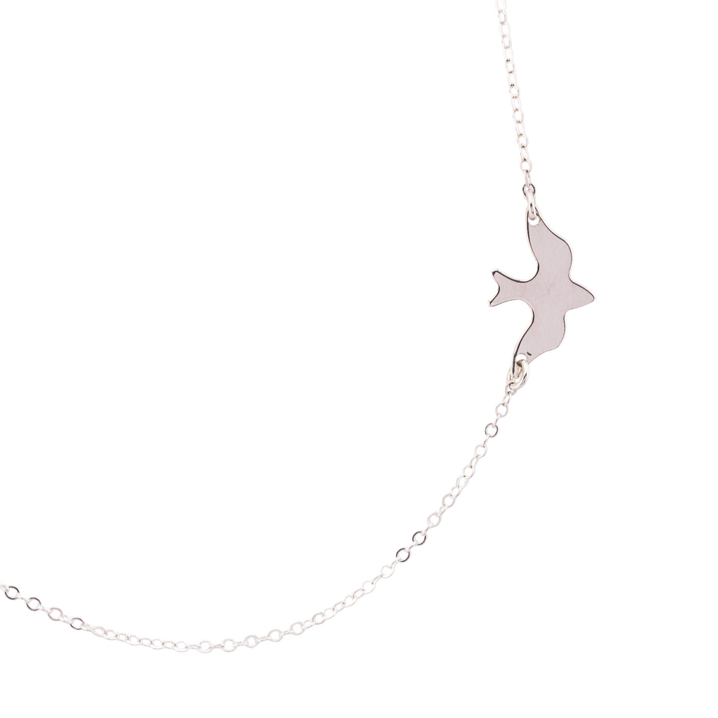 Flying Dove Bird Charm Necklace
