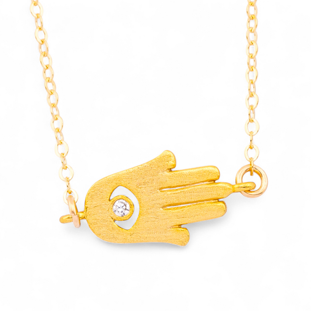Sideways Hamsa Necklace