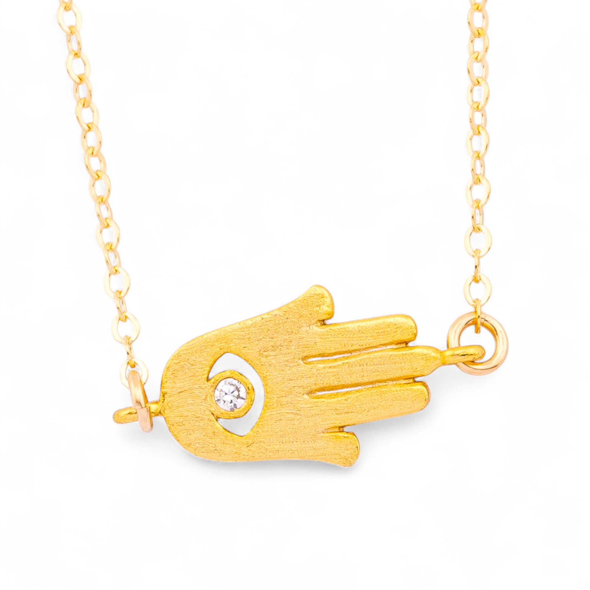 Sideways Hamsa Necklace