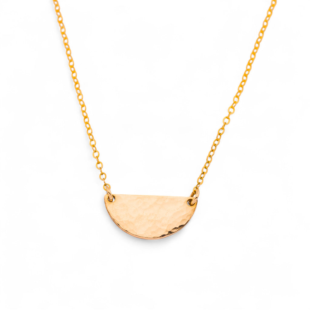Tiny Half Moon Necklace, 5/8" Pendant