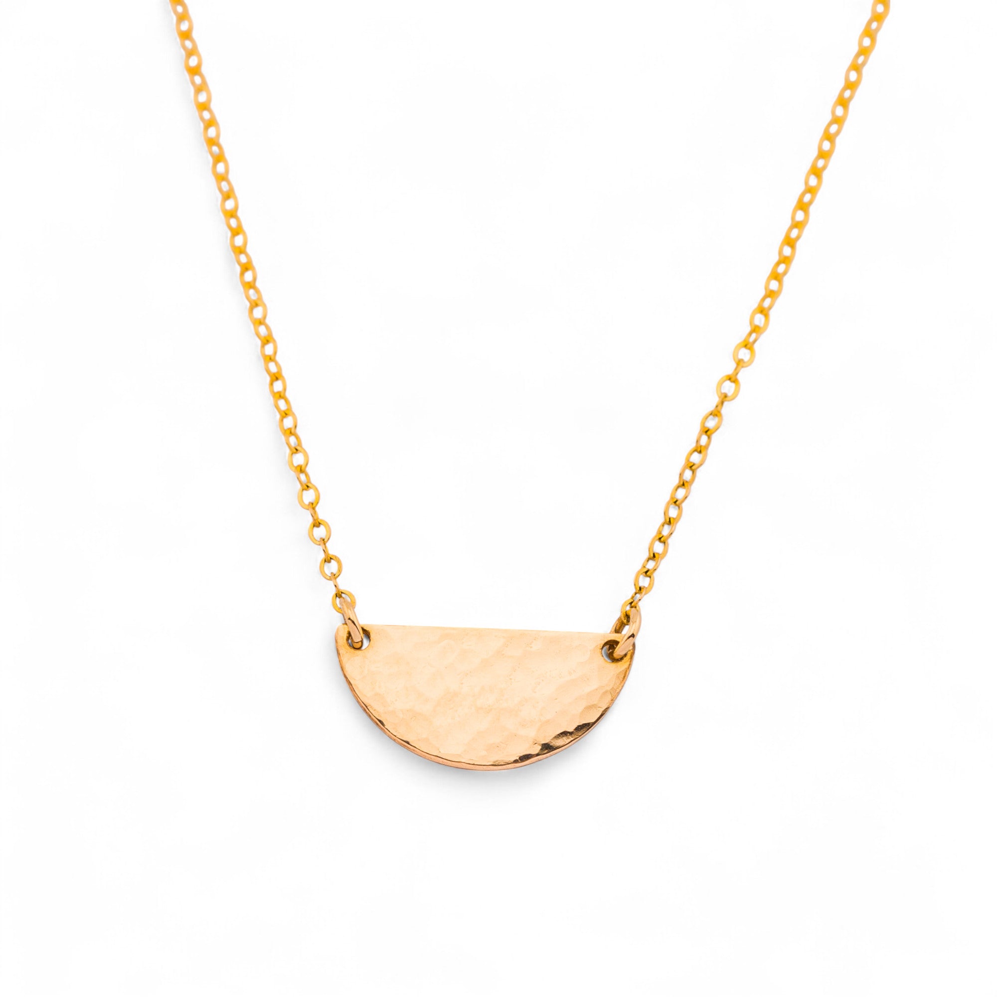 Tiny Half Moon Necklace, 5/8" Pendant